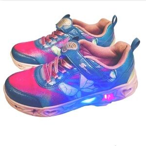 Skechers Girls Size 3 Flutter-Lights Butterfly OmbréGlitter Sport Sneakers